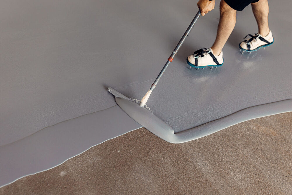 Garage floor after epoxy coating