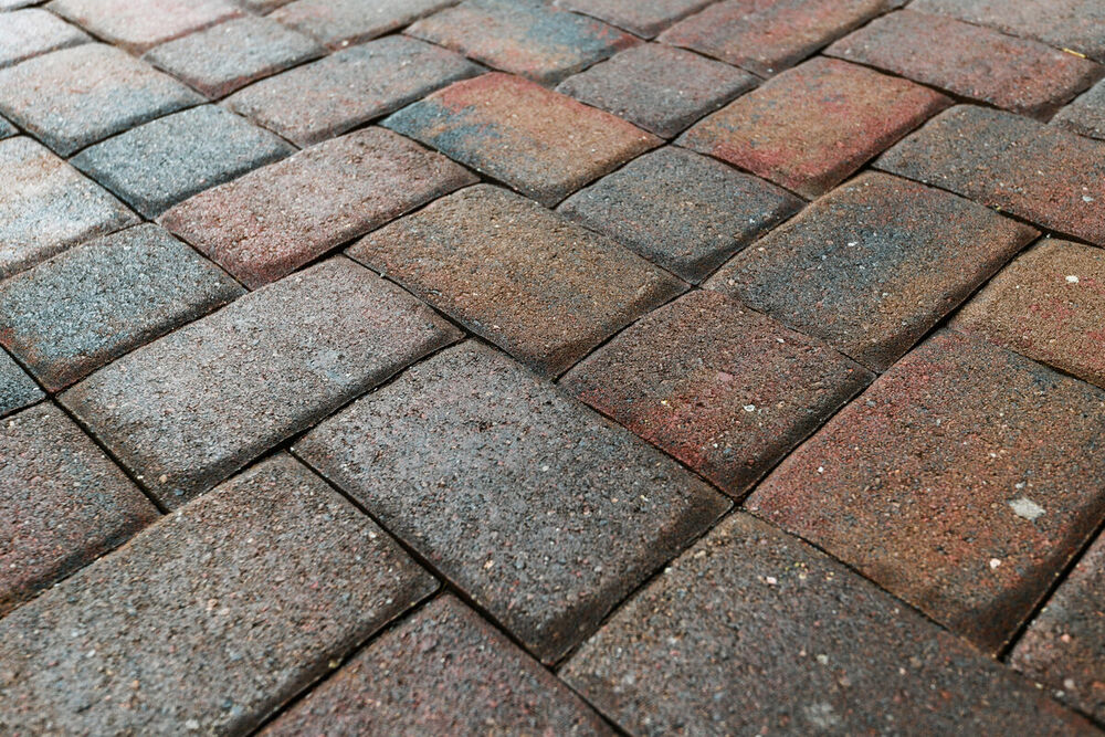 Dirty pavers before cleaning